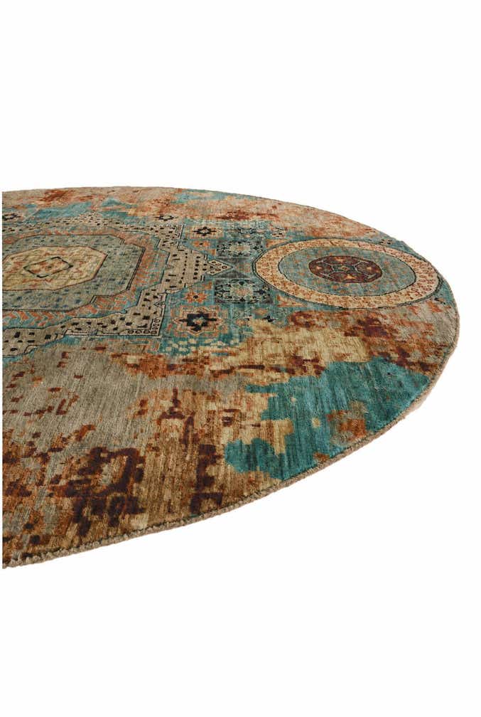 8' 1 x 8' 1 Hand Knotted Mamluk Ziegler Round Rug