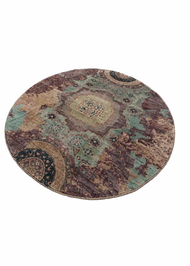 8' 1 x 8' 2 Hand Knotted Mamluk Ziegler Round Rug