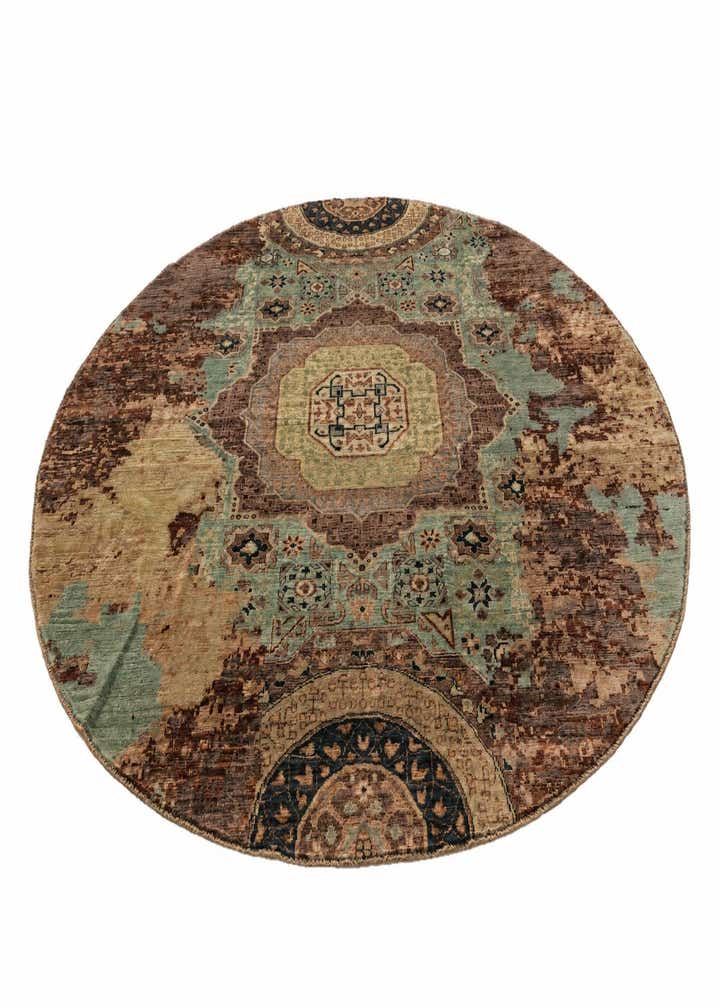 8' 1 x 8' 2 Hand Knotted Mamluk Ziegler Round Rug