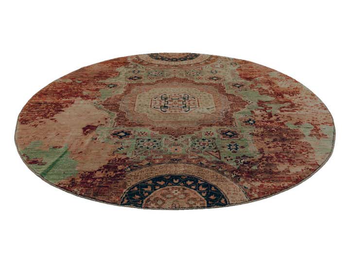 8' 1 x 8' 2 Hand Knotted Mamluk Ziegler Round Rug