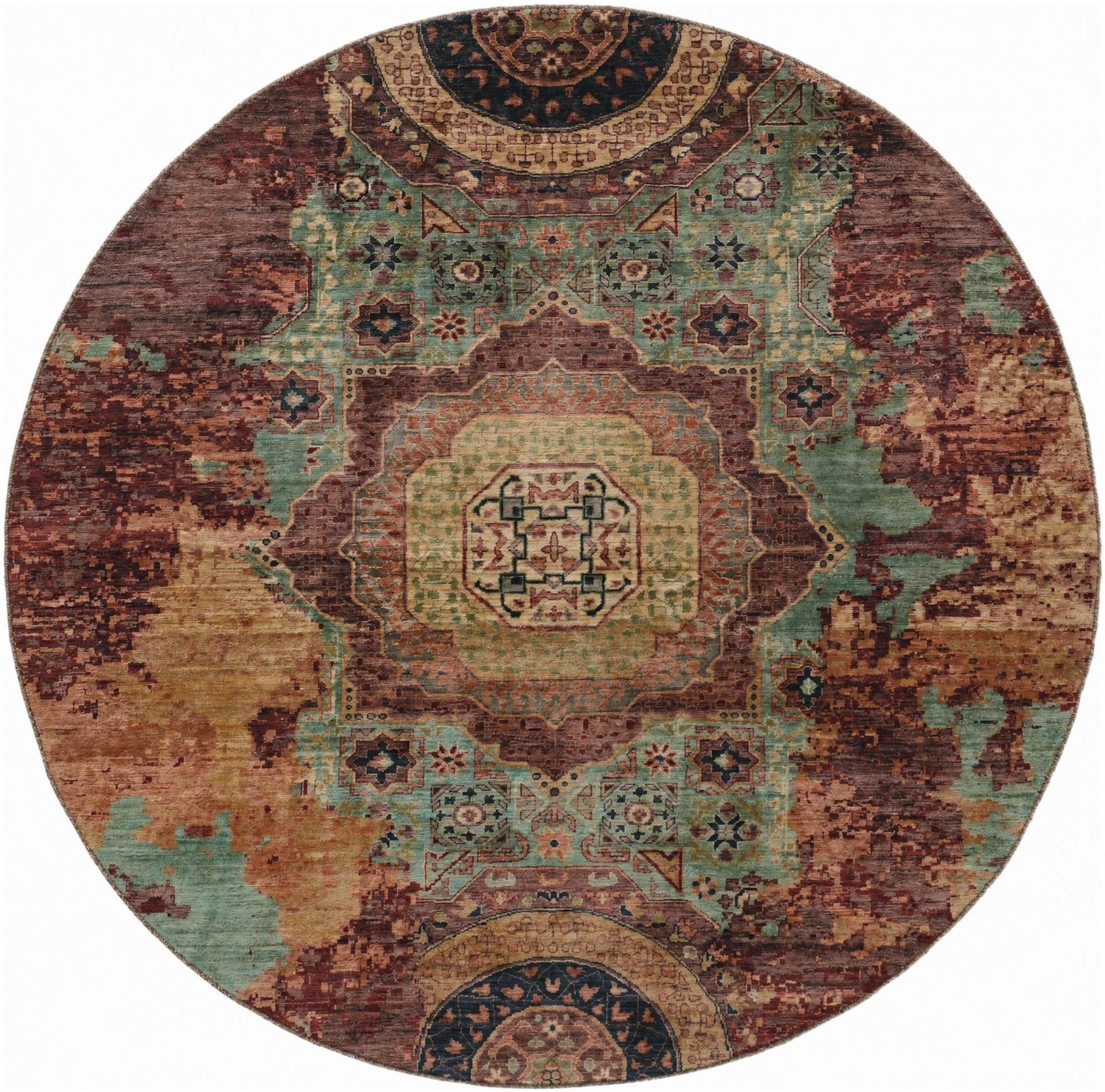 8' 1 x 8' 2 Hand Knotted Mamluk Ziegler Round Rug