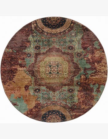 8' 1 x 8' 2 Hand Knotted Mamluk Ziegler Round Rug