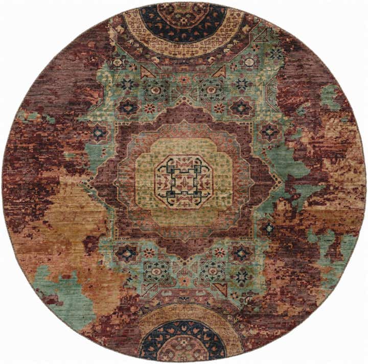 8' 1 x 8' 2 Hand Knotted Mamluk Ziegler Round Rug