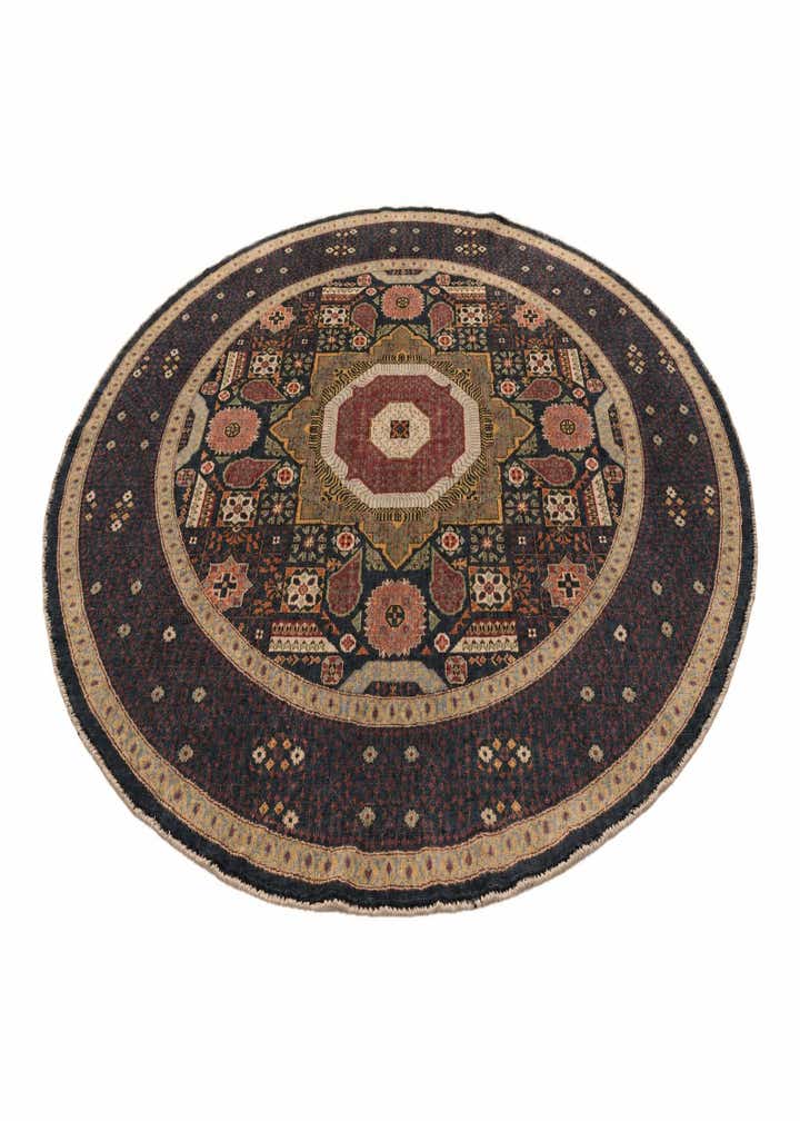 8' x 8' Hand Knotted Mamluk Ziegler Round Rug