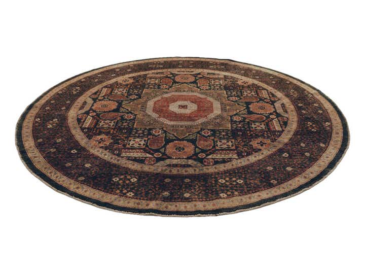 8' x 8' Hand Knotted Mamluk Ziegler Round Rug