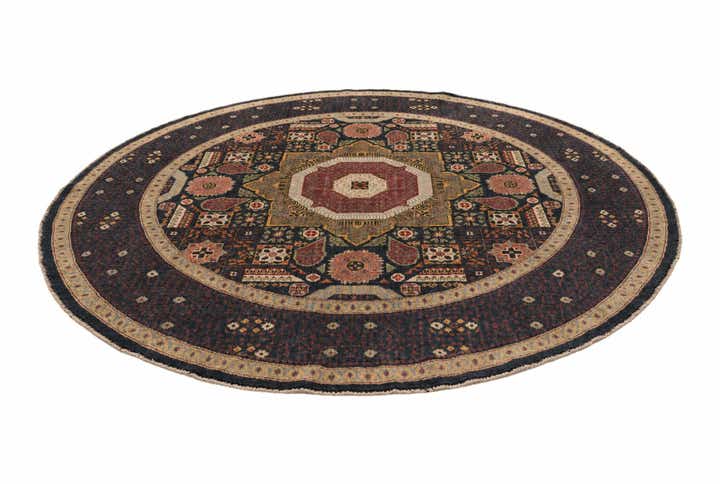 8' x 8' Hand Knotted Mamluk Ziegler Round Rug