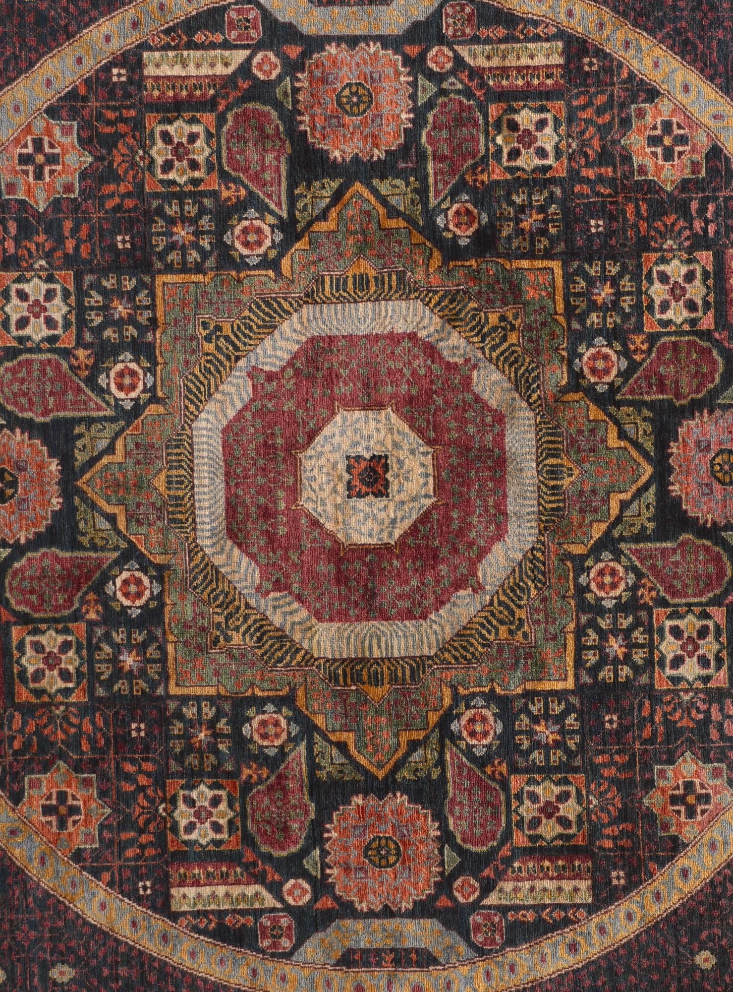 8' x 8' Hand Knotted Mamluk Ziegler Round Rug