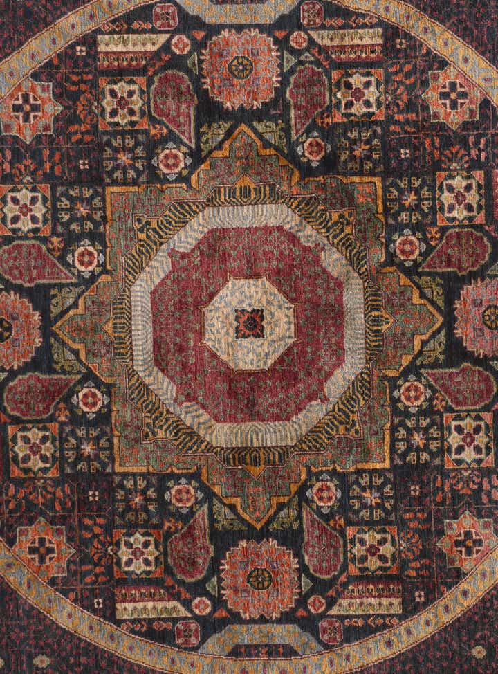 8' x 8' Hand Knotted Mamluk Ziegler Round Rug