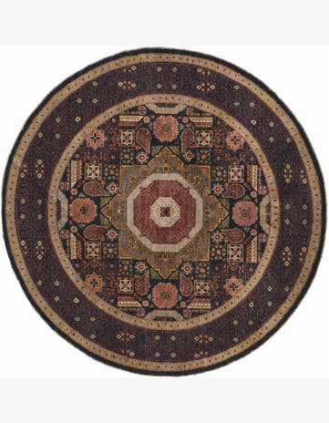 8' x 8' Hand Knotted Mamluk Ziegler Round Rug