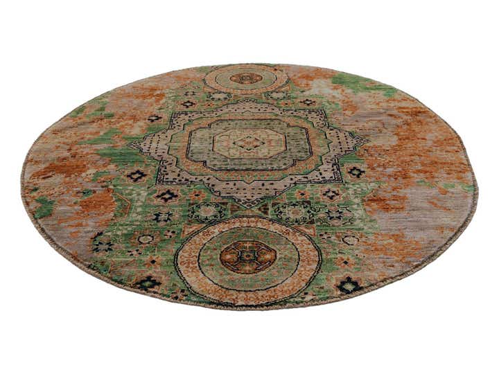 4' 10 x 4' 10 Hand Knotted Mamluk Ziegler Round Rug