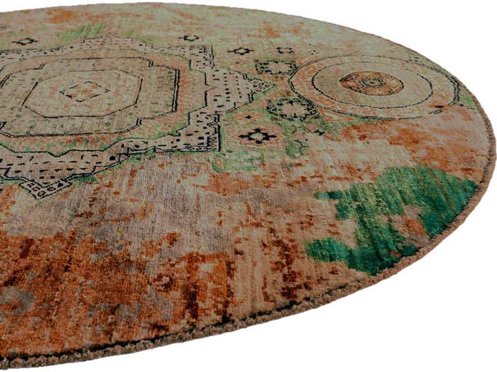 4' 10 x 4' 10 Hand Knotted Mamluk Ziegler Round Rug
