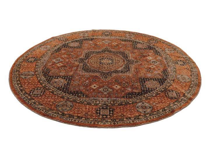 8' x 8' 2 Hand Knotted Mamluk Ziegler Round Rug