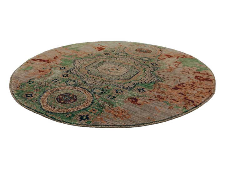 4' 9 x 4' 11 Hand Knotted Mamluk Ziegler Round Rug