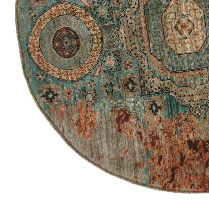 4' 9 x 4' 11 Hand Knotted Mamluk Ziegler Round Rug