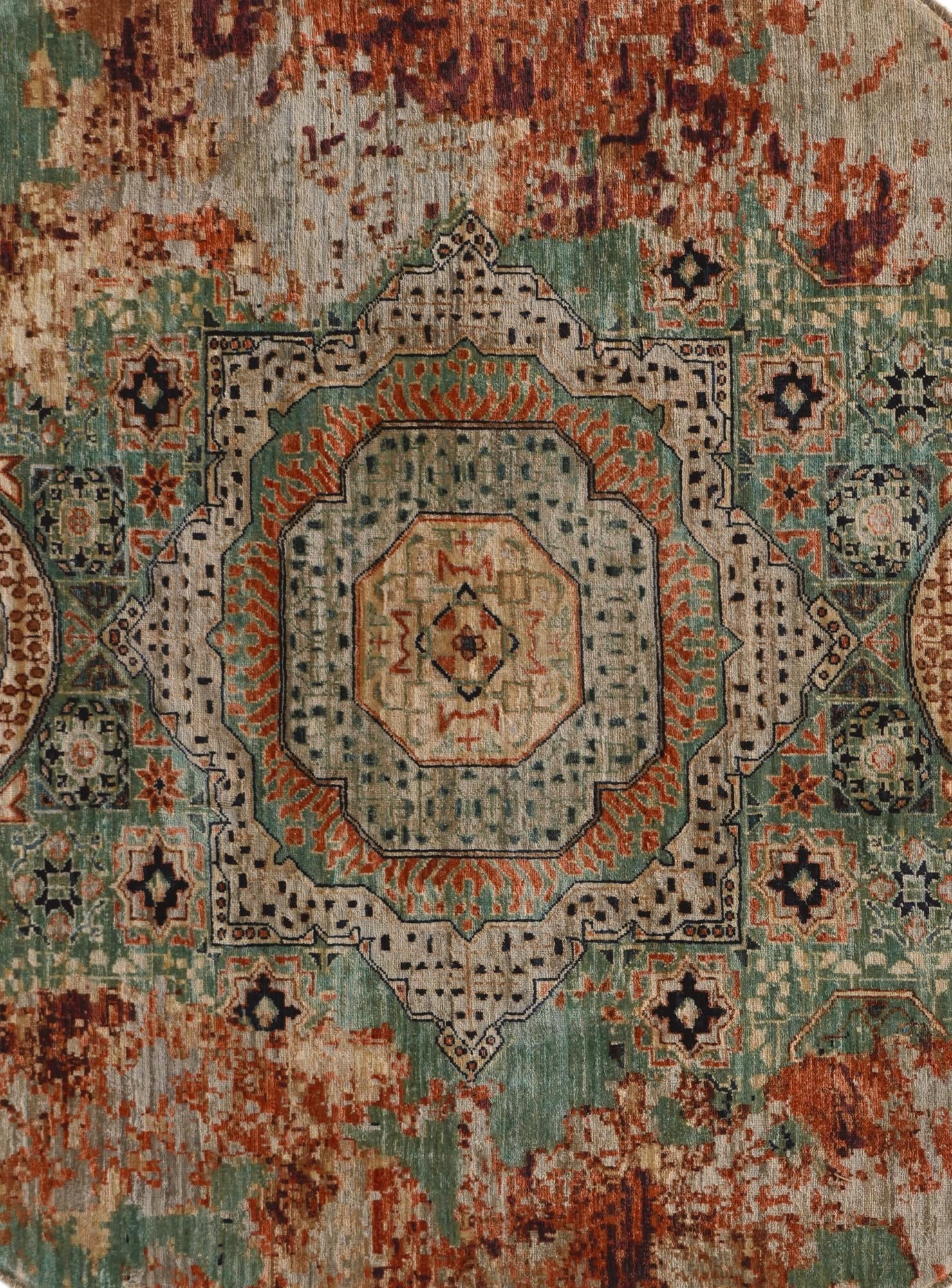 6' 6 x 6' 6 Hand Knotted Mamluk Ziegler Round Rug