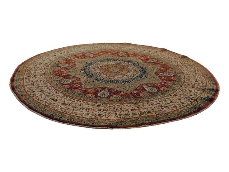 Detail image of 6' 3 x 6' 6 Hand Knotted Mamluk Ziegler Round Rug