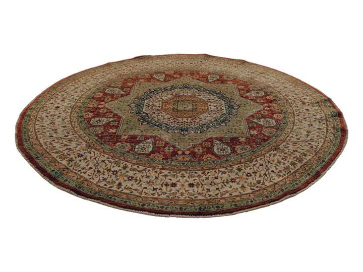 6' 3 x 6' 6 Hand Knotted Mamluk Ziegler Round Rug
