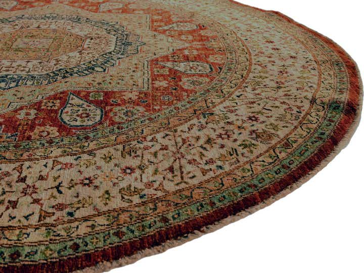 6' 3 x 6' 6 Hand Knotted Mamluk Ziegler Round Rug