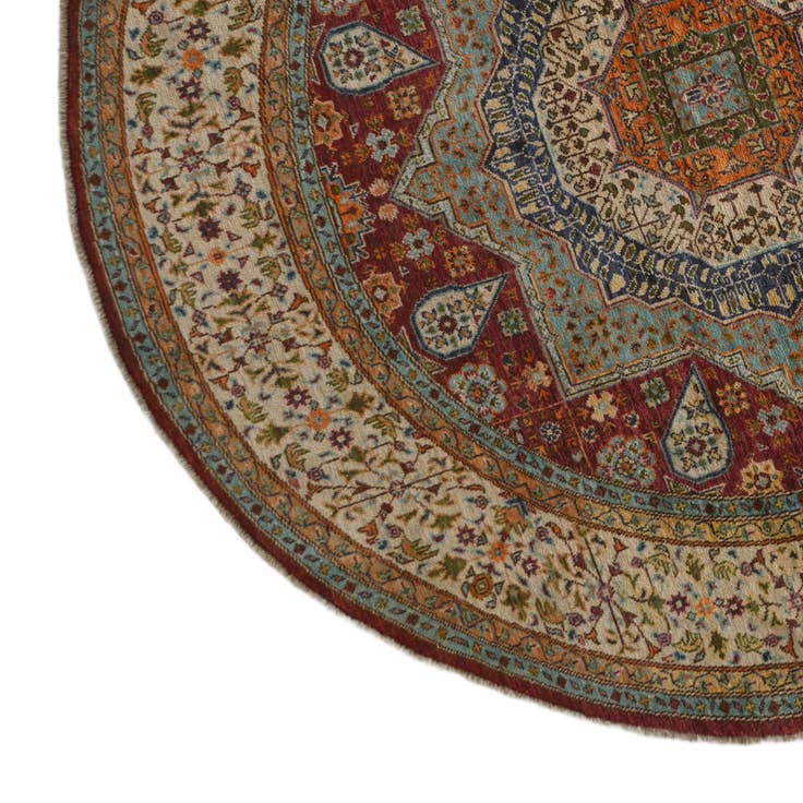 Detail image of 6' 3 x 6' 6 Hand Knotted Mamluk Ziegler Round Rug