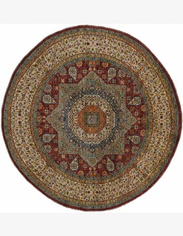 6' 3 x 6' 6 Hand Knotted Mamluk Ziegler Round Rug