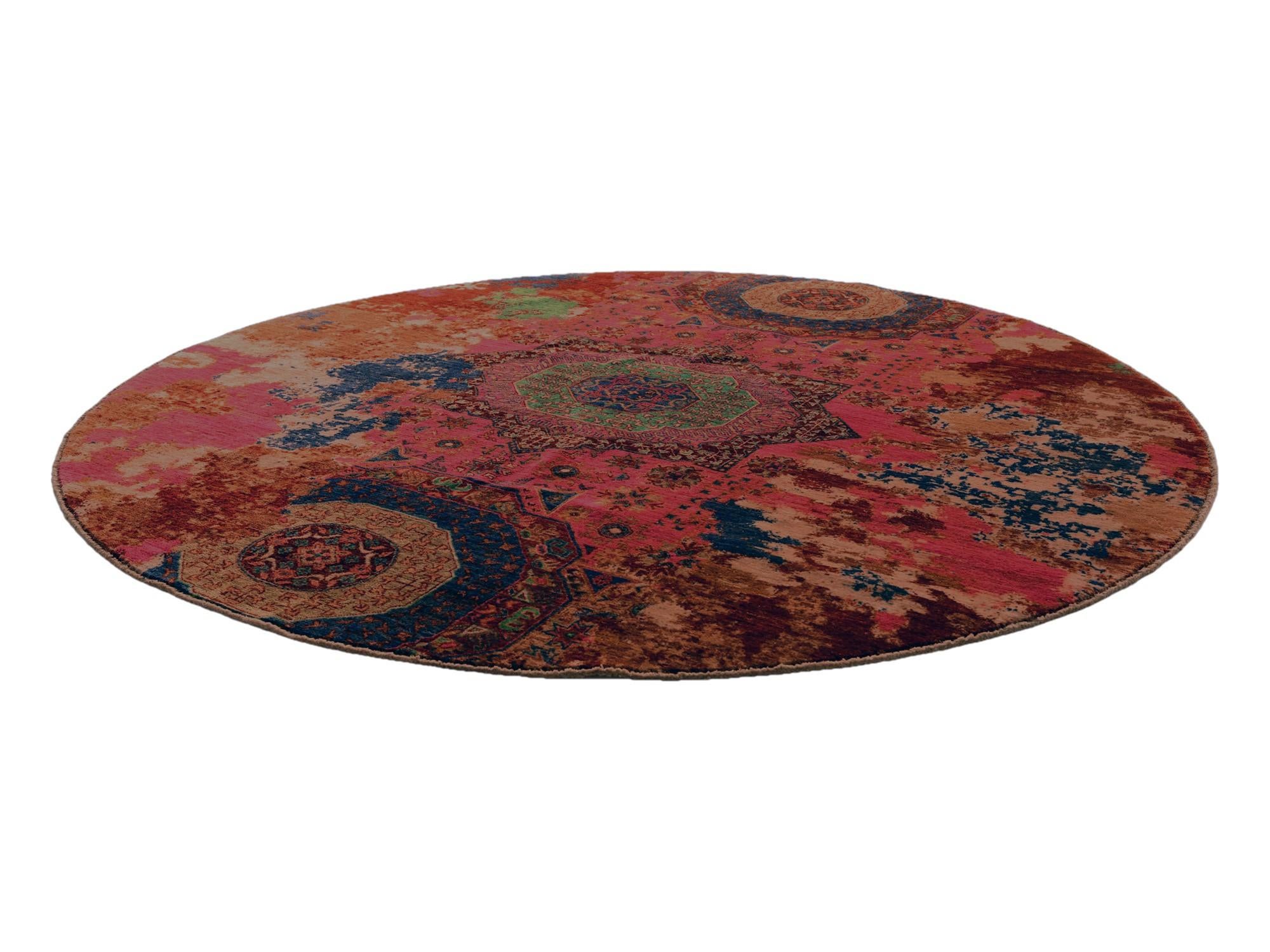 7' 6 x 7' 6 Hand Knotted Mamluk Ziegler Round Rug
