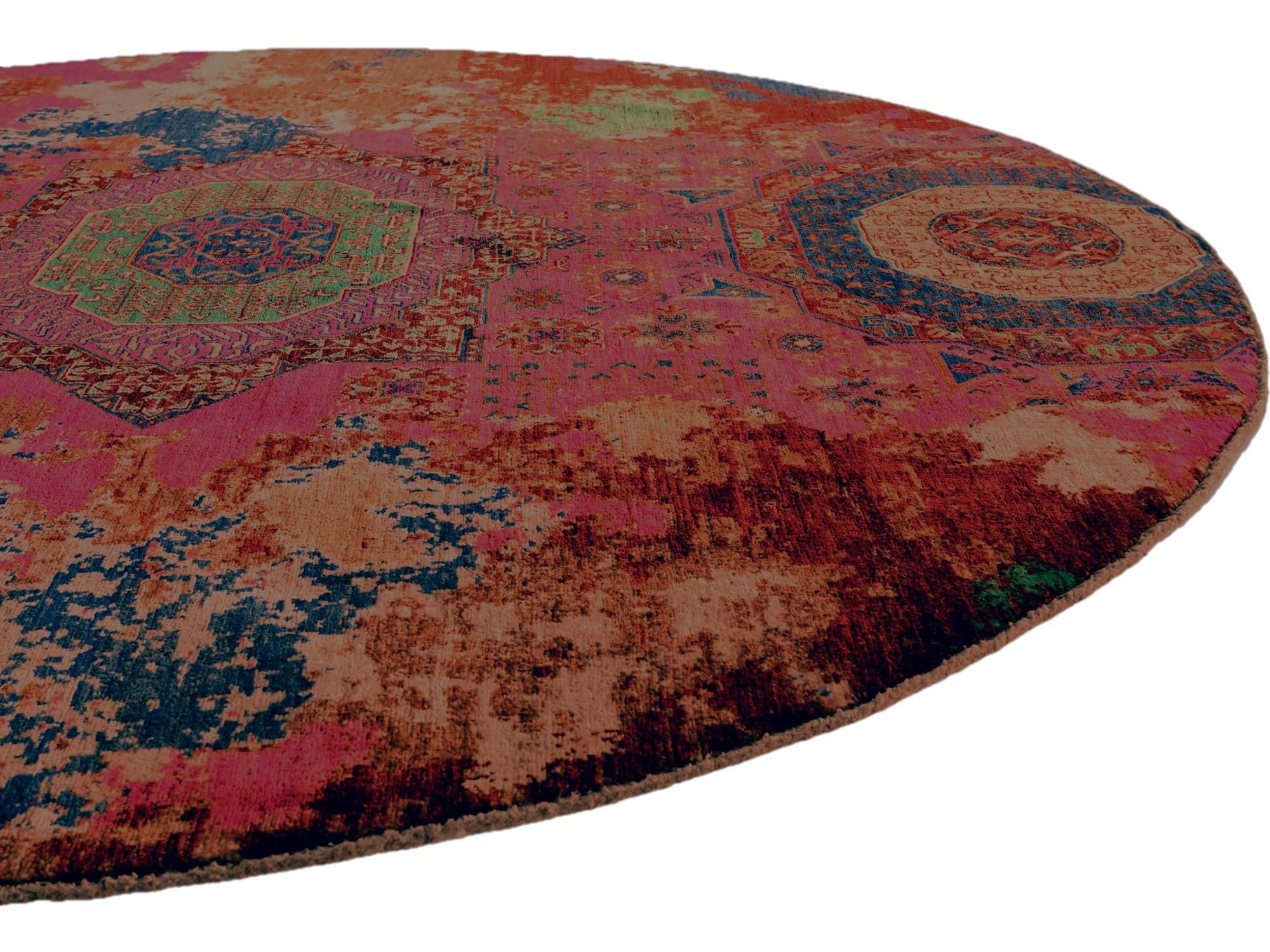 7' 6 x 7' 6 Hand Knotted Mamluk Ziegler Round Rug