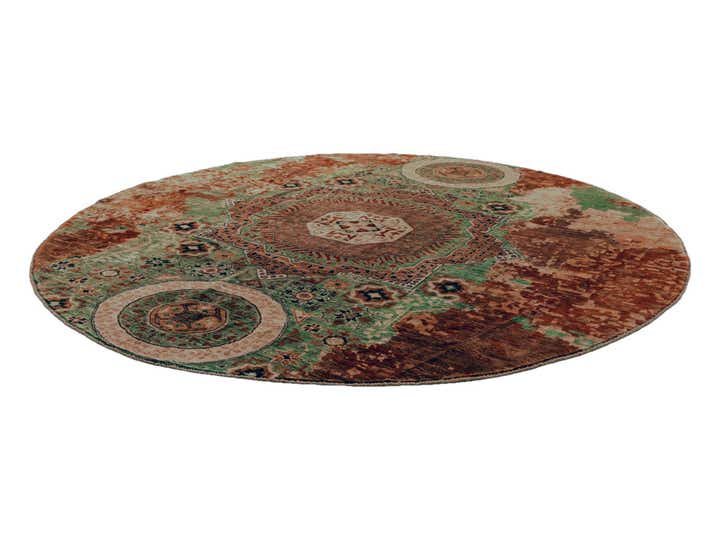 9' 9 x 9' 9 Hand Knotted Mamluk Ziegler Round Rug