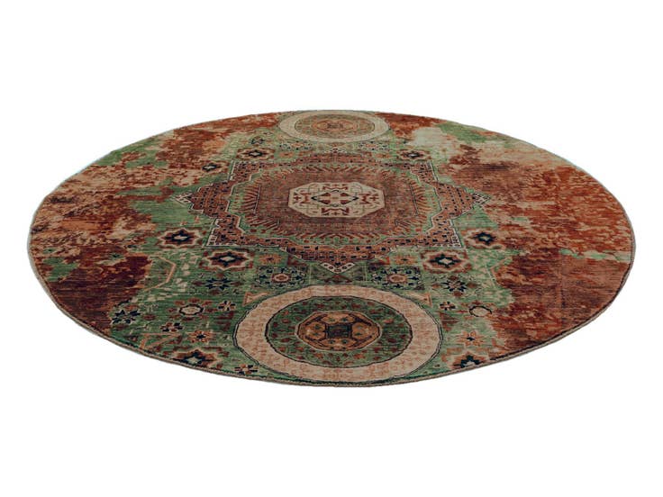 Detail image of 9' 9 x 9' 9 Hand Knotted Mamluk Ziegler Round Rug
