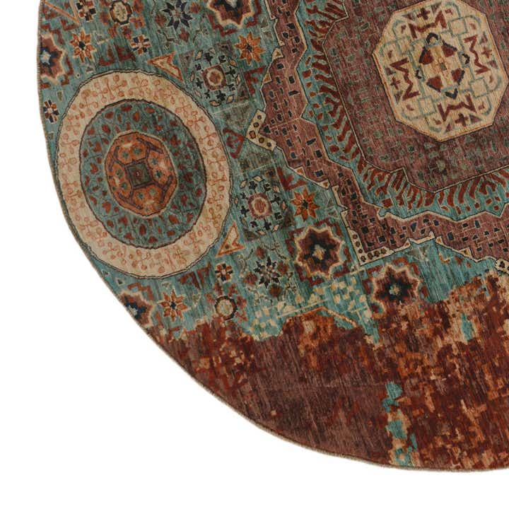 9' 9 x 9' 9 Hand Knotted Mamluk Ziegler Round Rug