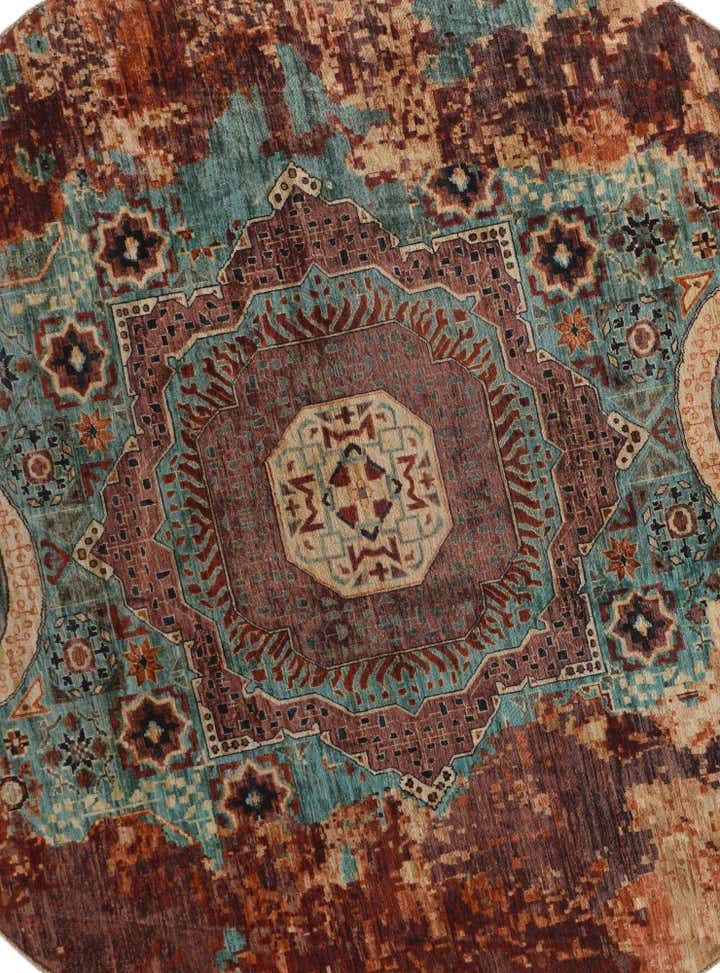 9' 9 x 9' 9 Hand Knotted Mamluk Ziegler Round Rug