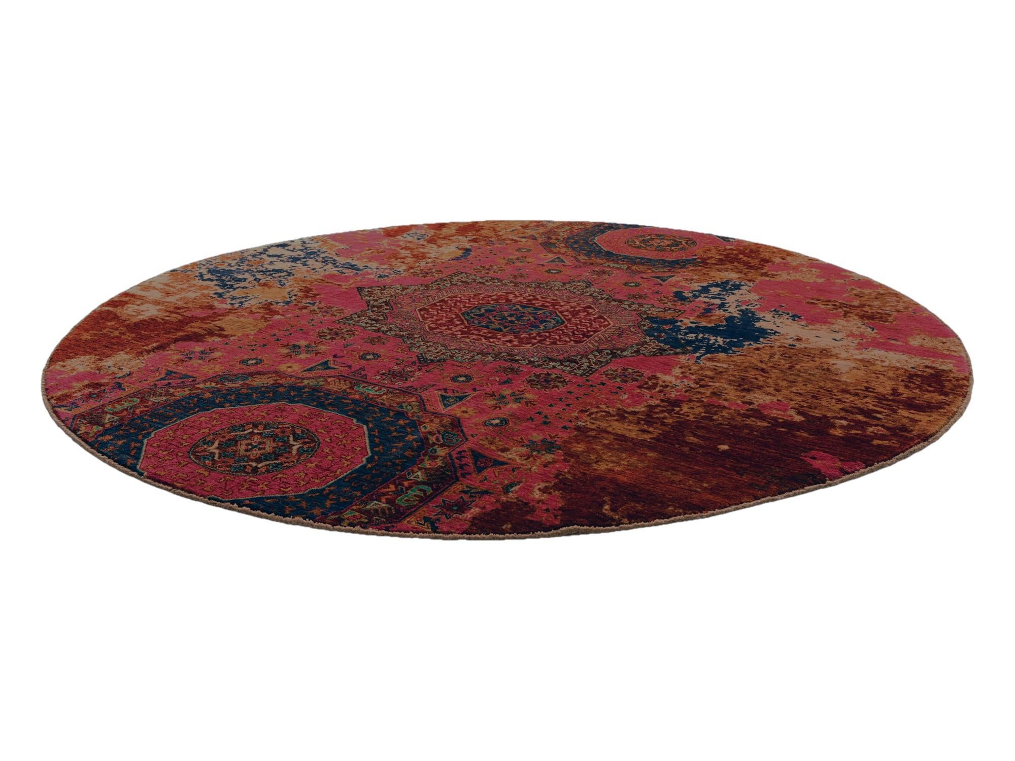 7' 3 x 7' 3 Hand Knotted Mamluk Ziegler Round Rug