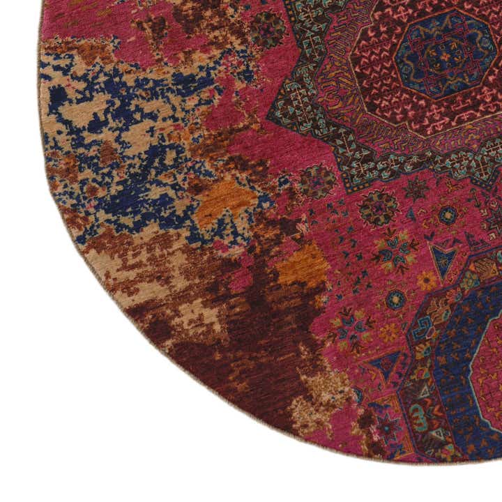 7' 3 x 7' 3 Hand Knotted Mamluk Ziegler Round Rug