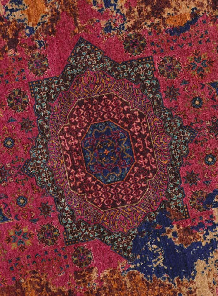 7' 3 x 7' 3 Hand Knotted Mamluk Ziegler Round Rug