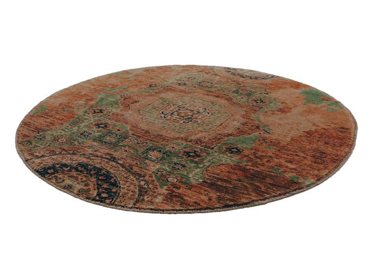 Detail image of 4' 9 x 4' 9 Hand Knotted Mamluk Ziegler Round Rug