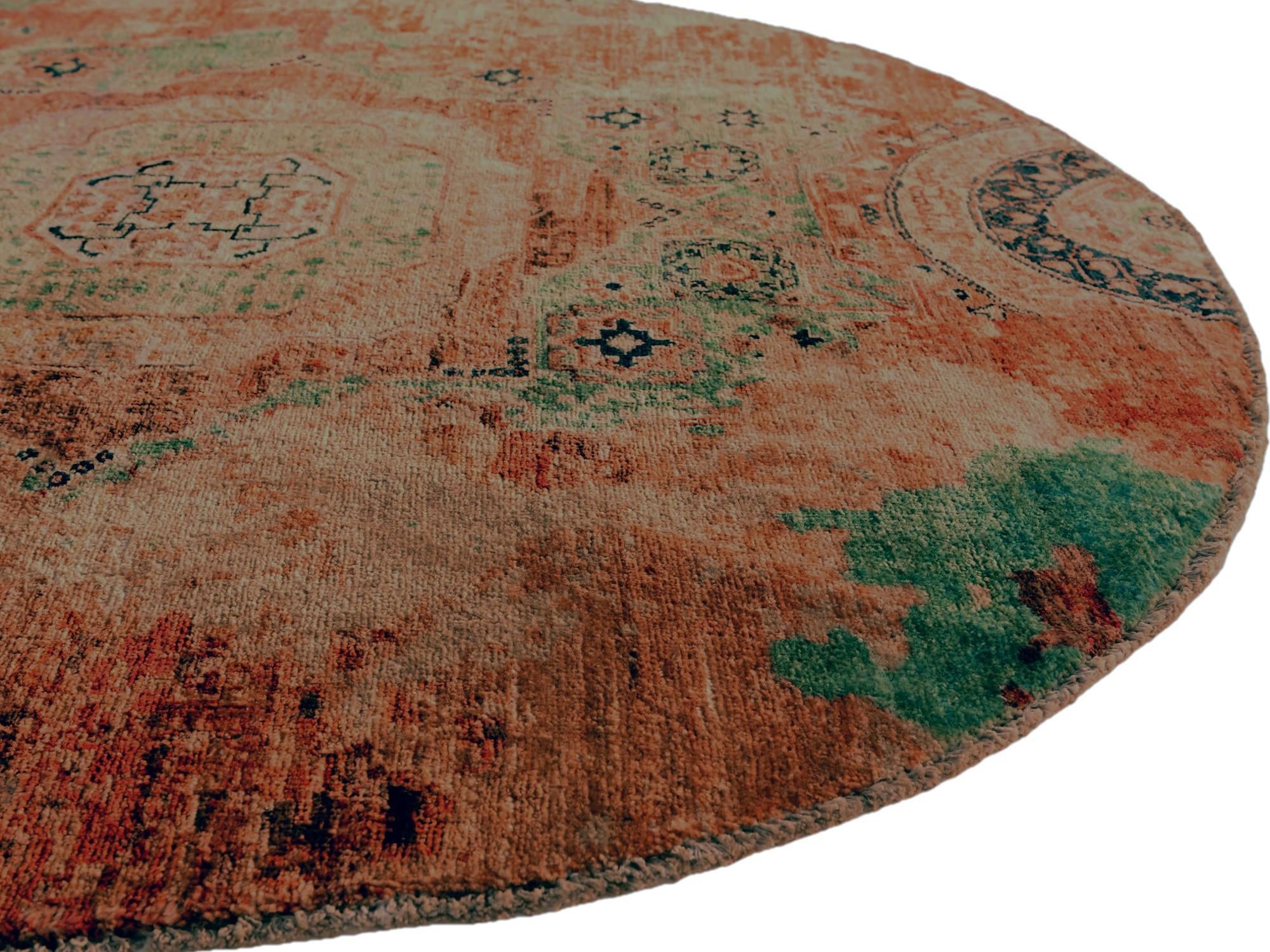 4' 9 x 4' 9 Hand Knotted Mamluk Ziegler Round Rug
