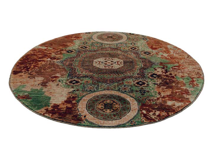 6' 5 x 6' 6 Hand Knotted Mamluk Ziegler Round Rug