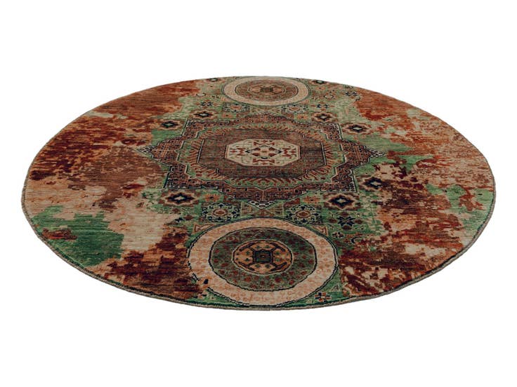 Detail image of 6' 5 x 6' 6 Hand Knotted Mamluk Ziegler Round Rug