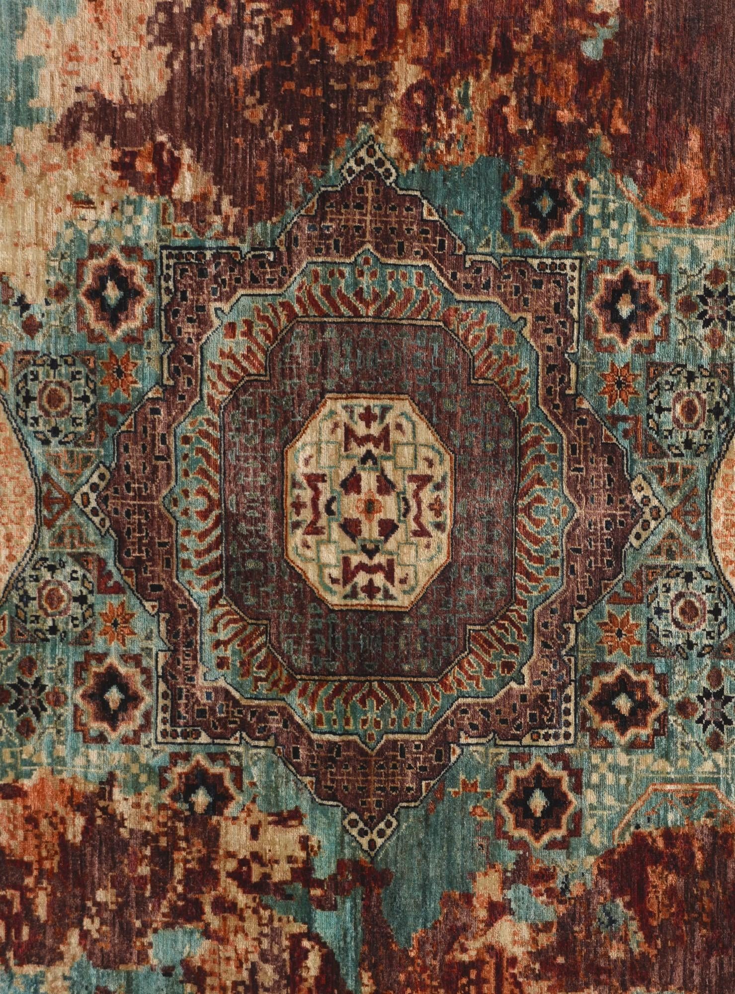 6' 5 x 6' 6 Hand Knotted Mamluk Ziegler Round Rug