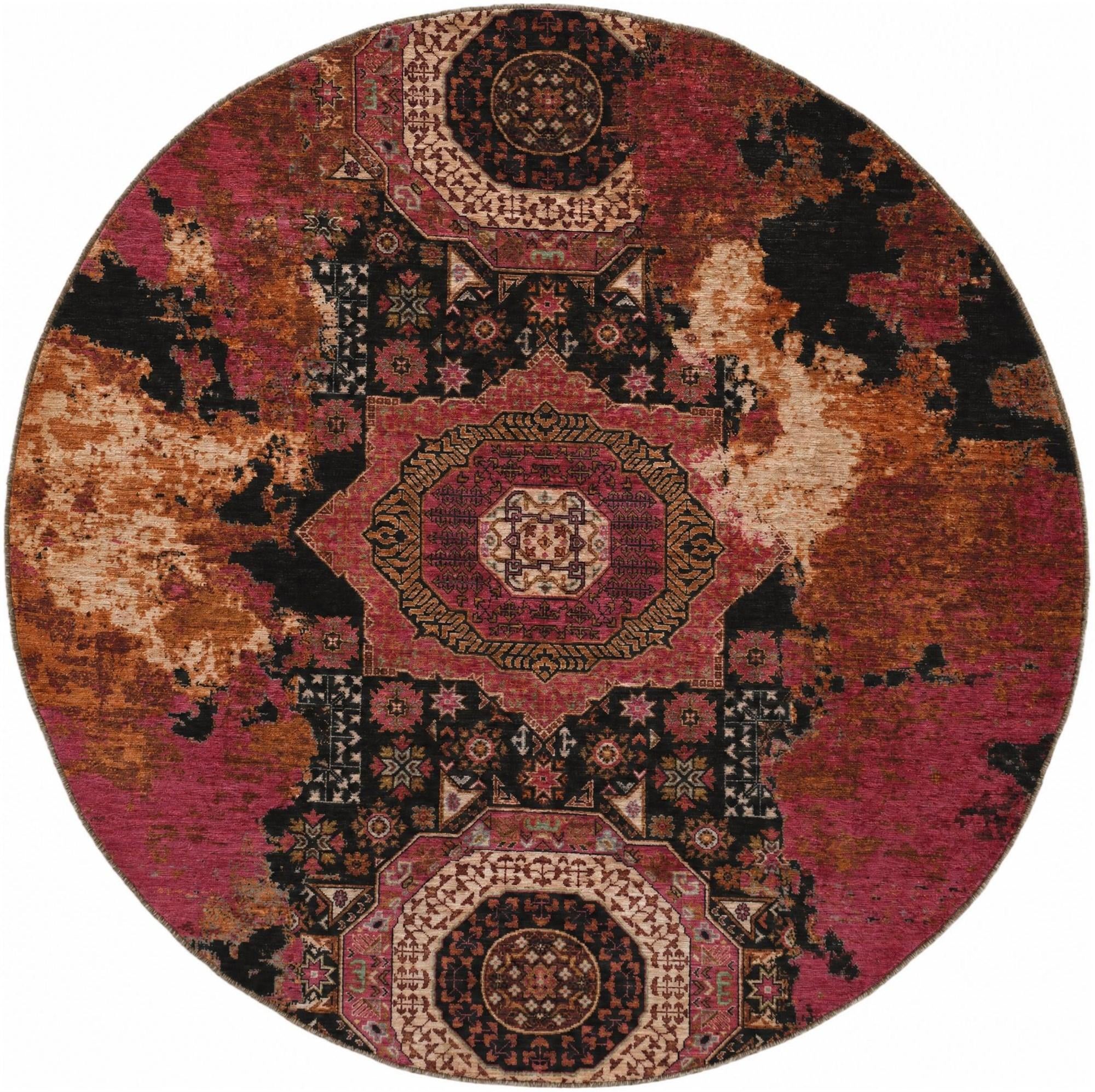 7' 5 x 7' 6 Hand Knotted Mamluk Ziegler Round Rug