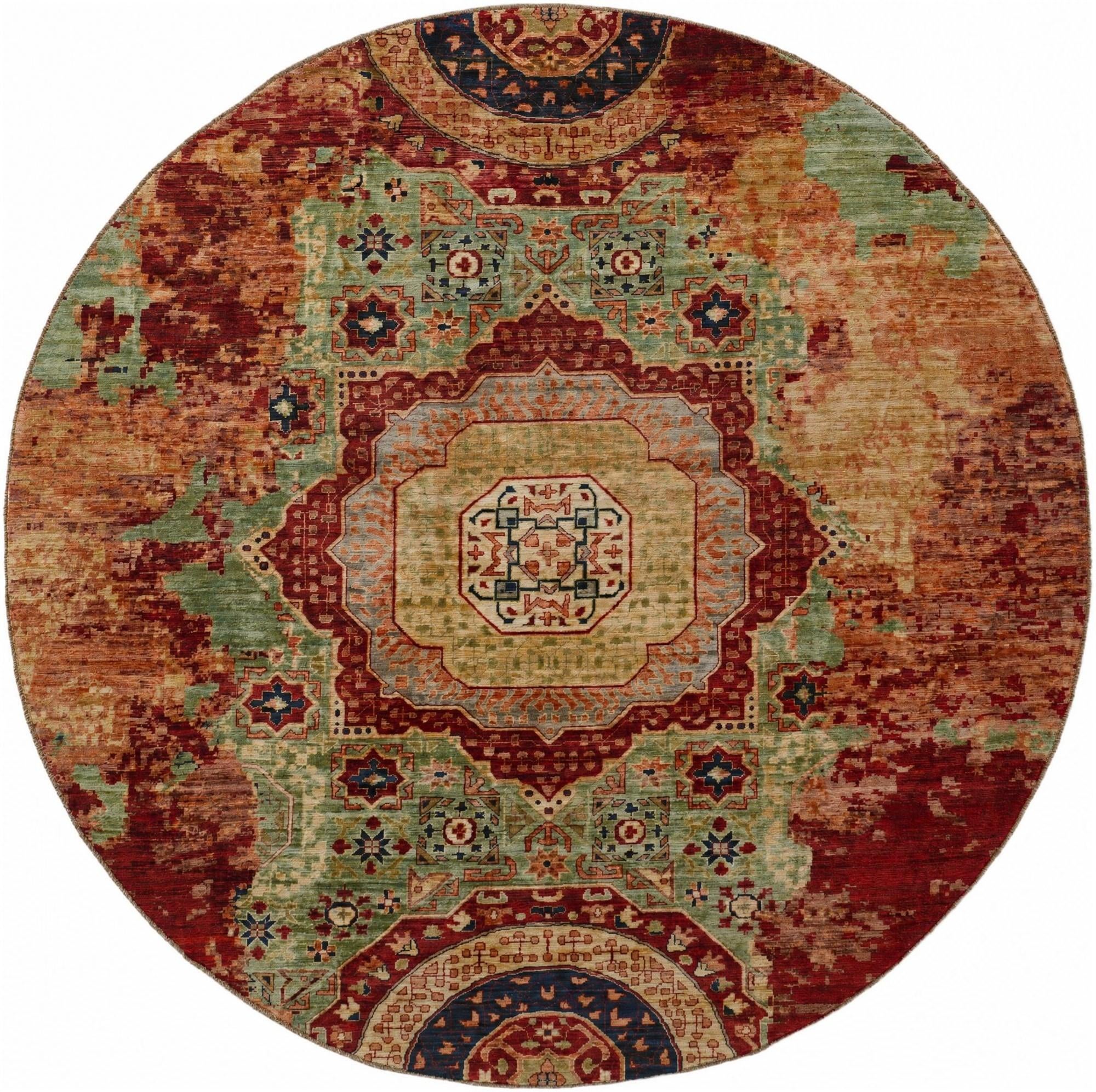 9' 7 x 9' 8 Hand Knotted Mamluk Ziegler Round Rug