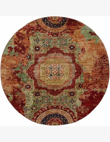 9' 7 x 9' 8 Hand Knotted Mamluk Ziegler Round Rug