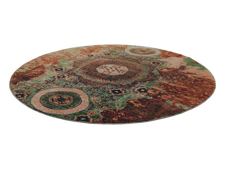 8' x 8' 2 Hand Knotted Mamluk Ziegler Round Rug