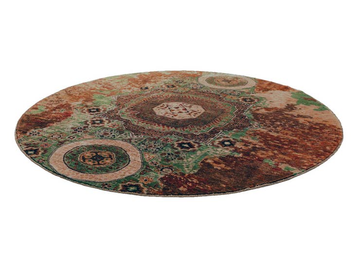 Detail image of 8' x 8' 2 Hand Knotted Mamluk Ziegler Round Rug