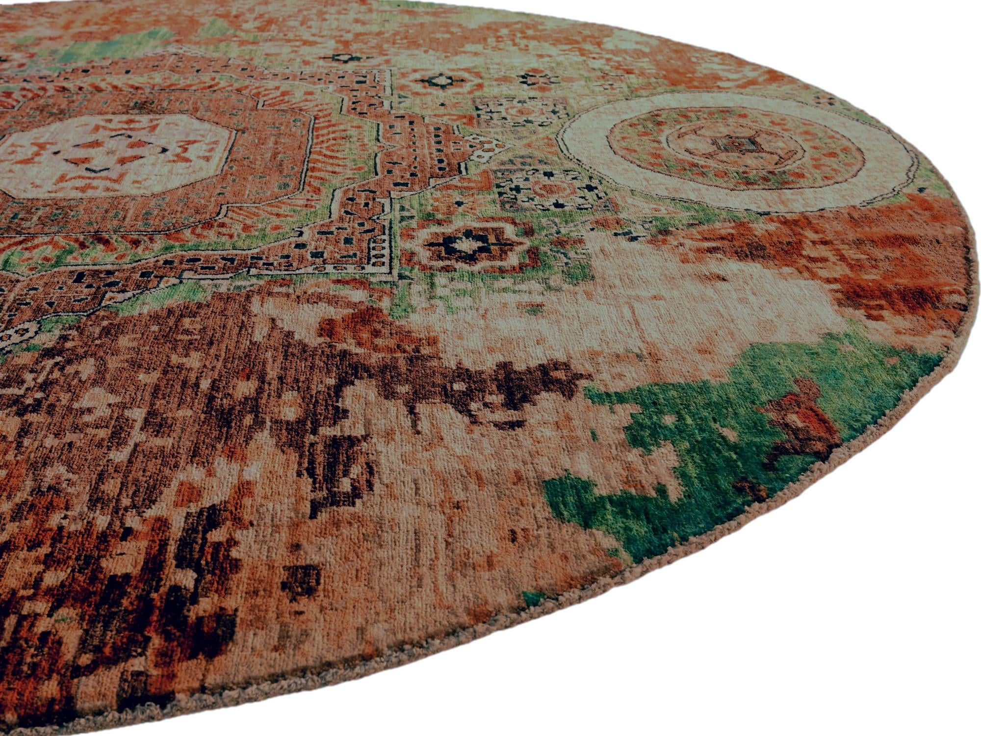 8' x 8' 2 Hand Knotted Mamluk Ziegler Round Rug