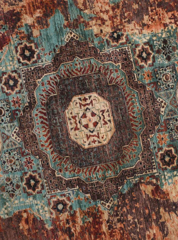 8' x 8' 2 Hand Knotted Mamluk Ziegler Round Rug