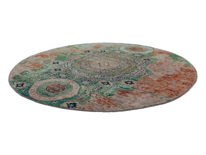 7' 11 x 7' 11 Hand Knotted Mamluk Ziegler Round Rug