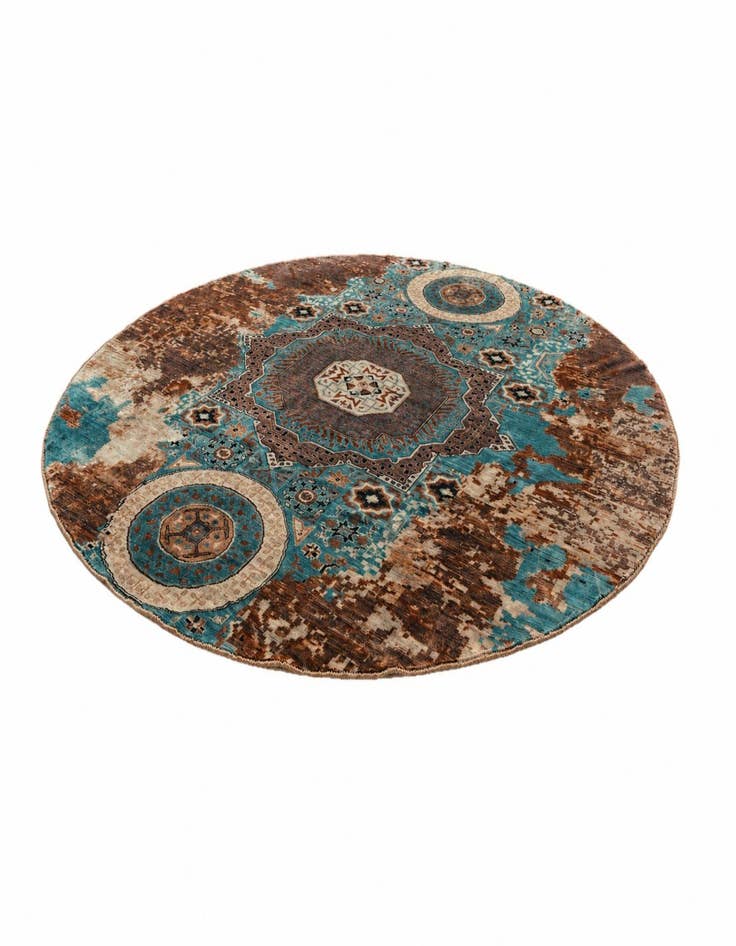 Detail image of 9' 8 x 9' 9 Hand Knotted Mamluk Ziegler Round Rug