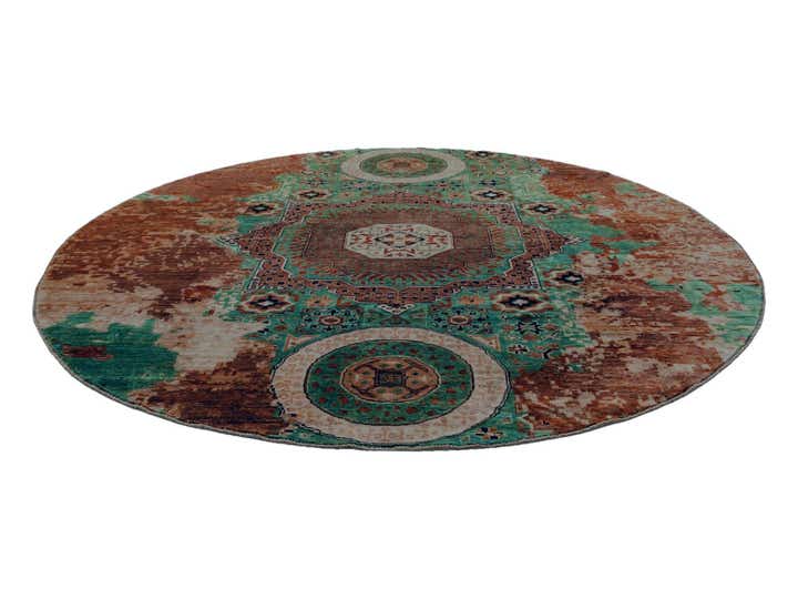 9' 8 x 9' 9 Hand Knotted Mamluk Ziegler Round Rug