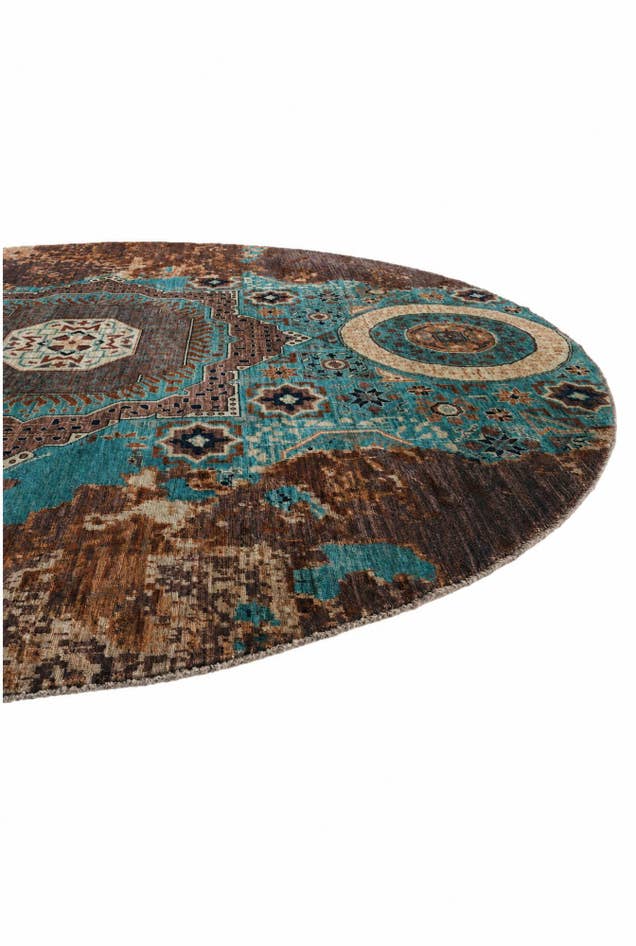 Detail image of 9' 8 x 9' 9 Hand Knotted Mamluk Ziegler Round Rug