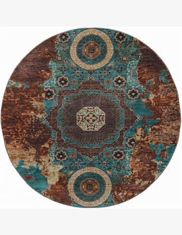9' 8 x 9' 9 Hand Knotted Mamluk Ziegler Round Rug